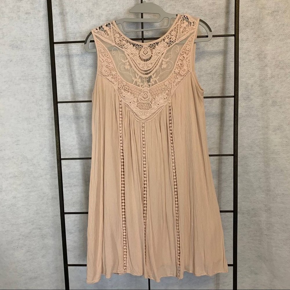 Mossimo Crochet Tank Top Tunic Blush‎ Pink Women's Size Medium